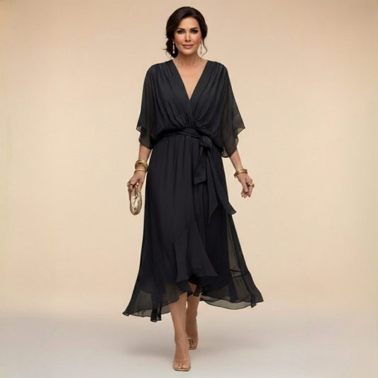 Martina | Vestido de mousseline con escote en V