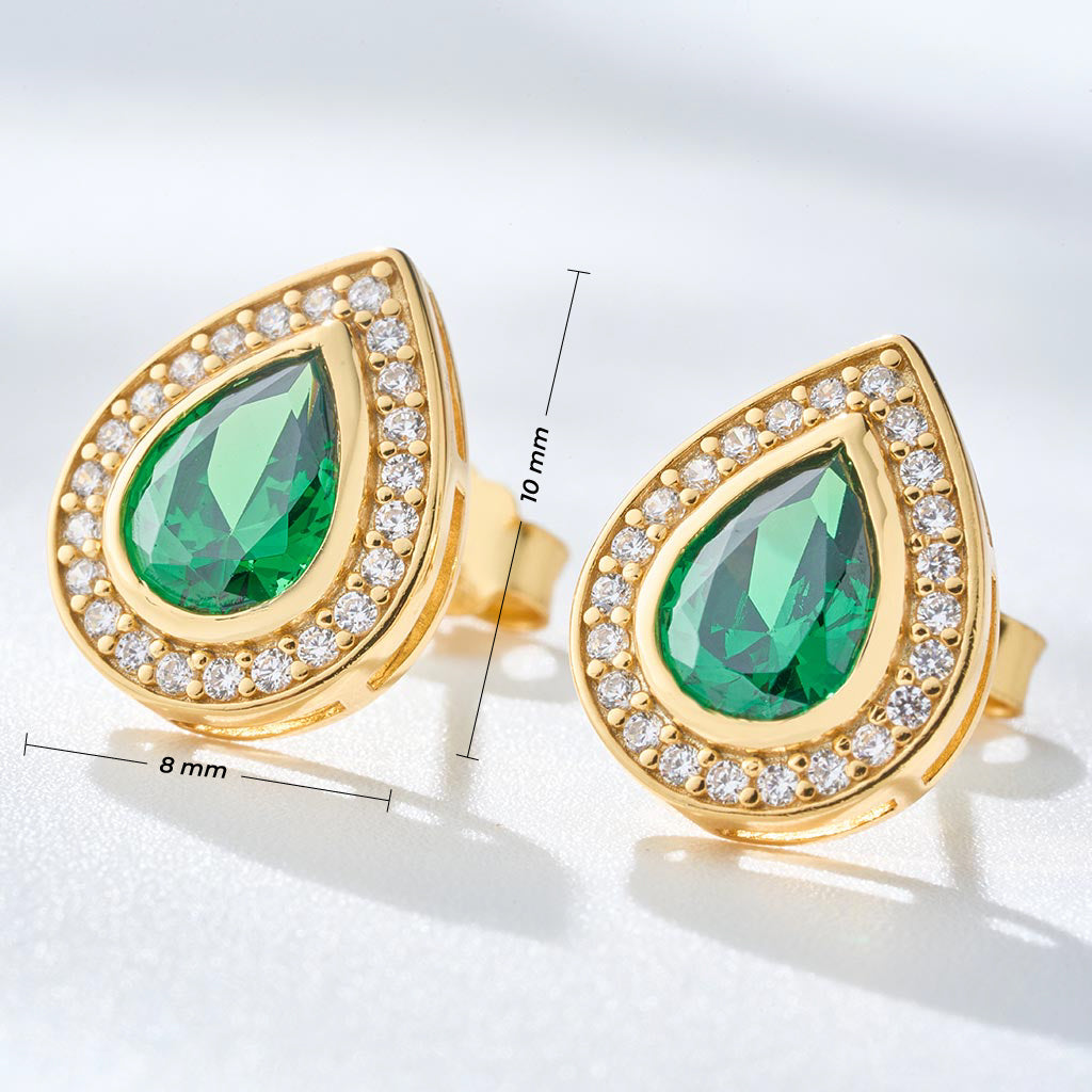 Aretes Esmeralda Aqua - Brillantes y Elegantes