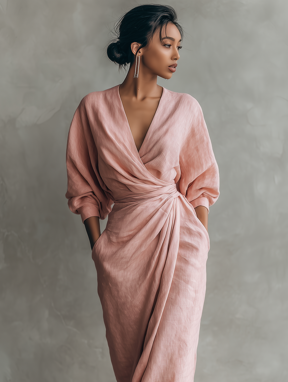 Zahira | Vestido Maxi de Lino con Escote en V