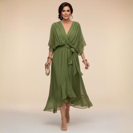 Martina | Vestido de mousseline con escote en V