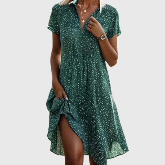 Nina | Vestido midi elegante con lunares