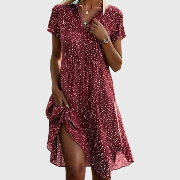 Nina | Vestido midi elegante con lunares