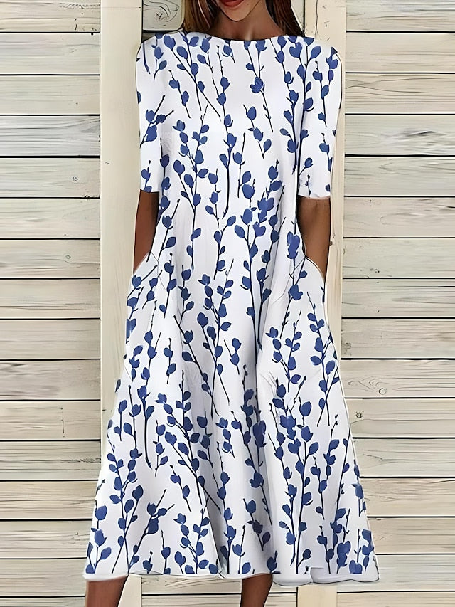 Marina | Vestido ligero de algodón con estampado floral