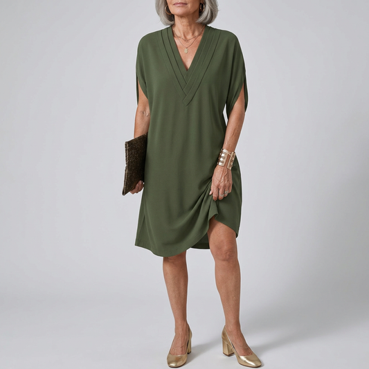 Eva | Vestido elegante con escote en V y falda fluida