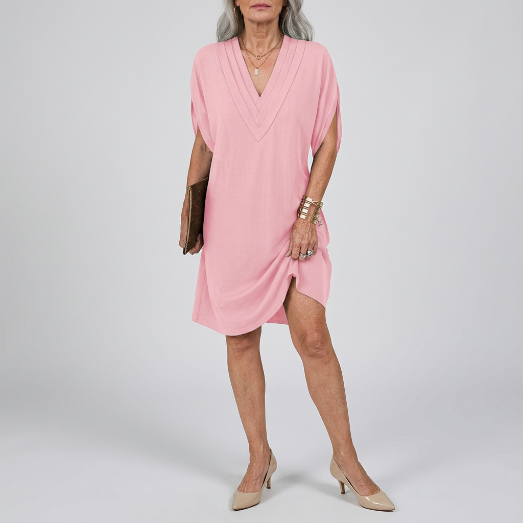 Eva | Vestido elegante con escote en V y falda fluida