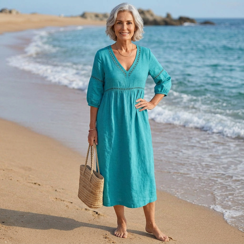 Marisol | Vestido midi bohemio con escote en V
