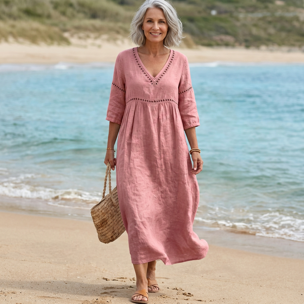 Marisol | Vestido midi bohemio con escote en V
