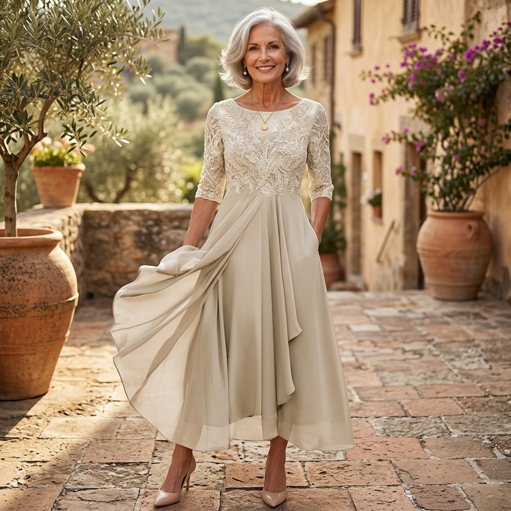 Samira | Vestido elegante de encaje con encanto femenino