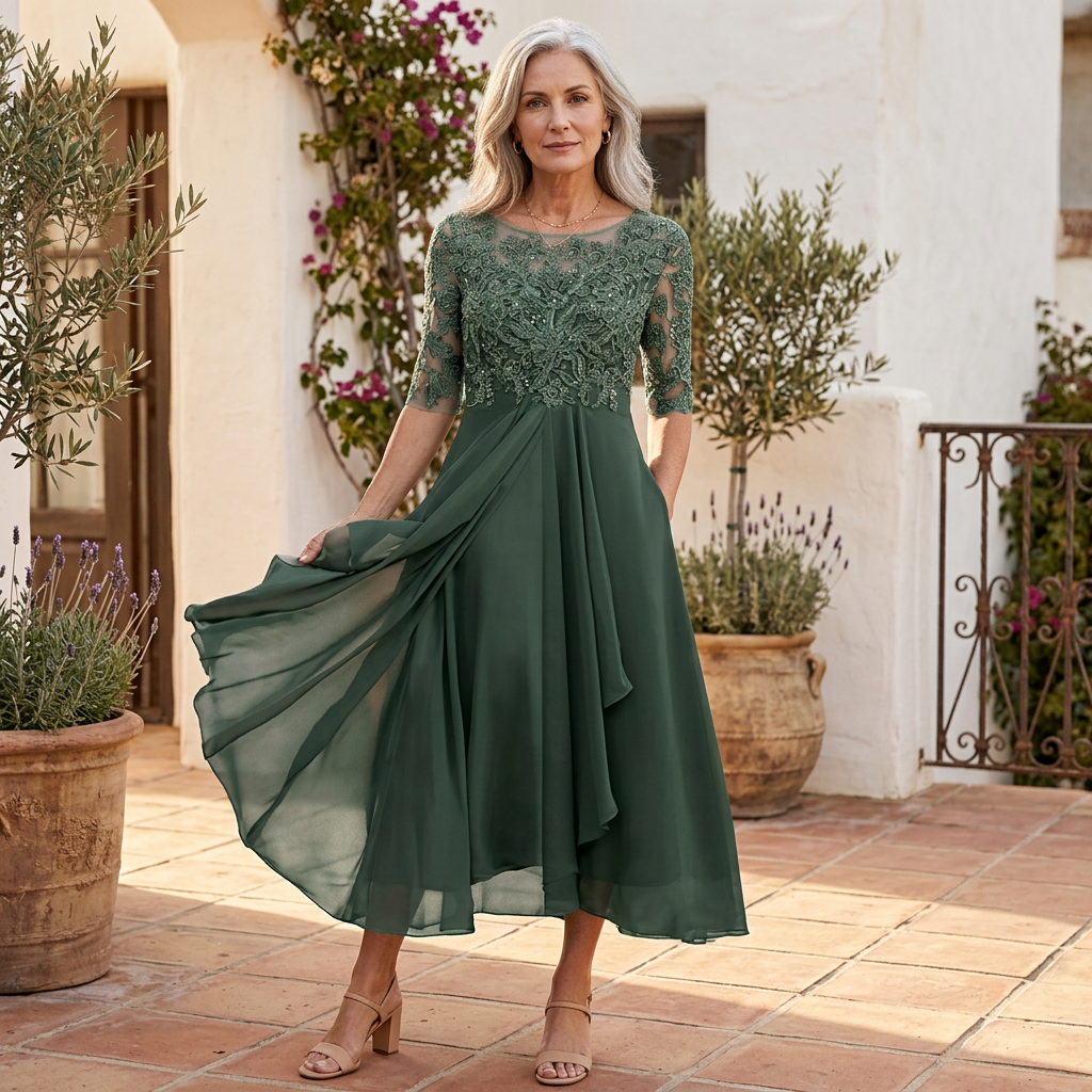 Samira | Vestido elegante de encaje con encanto femenino