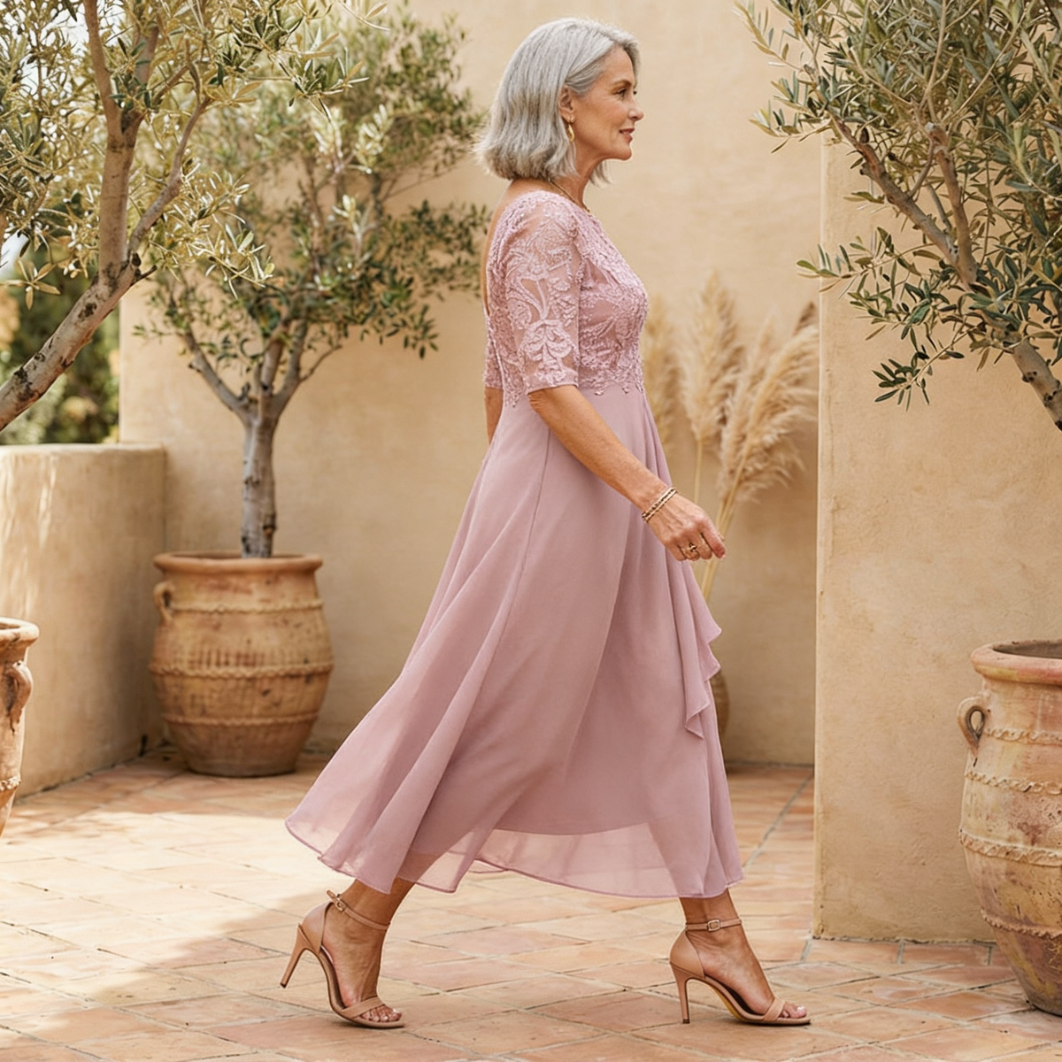 Samira | Vestido elegante de encaje con encanto femenino