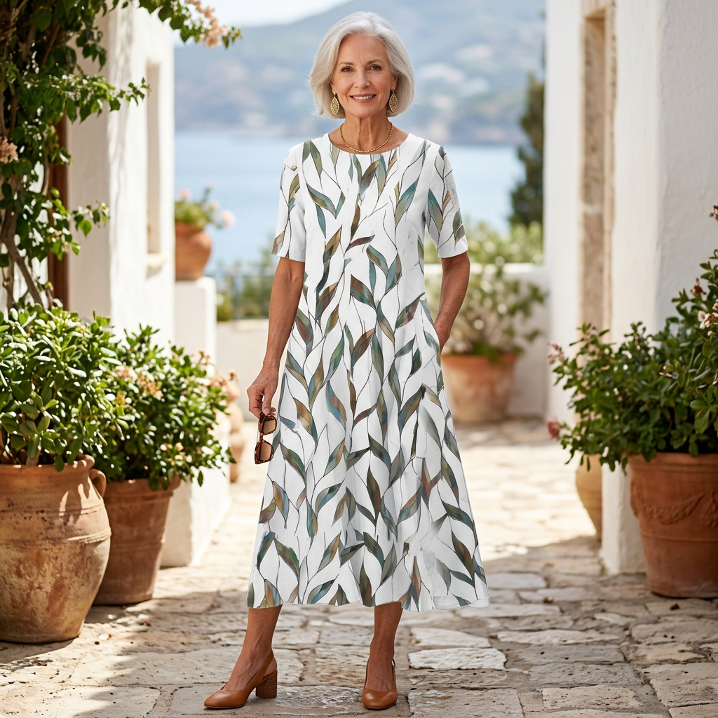 Marina | Vestido ligero de algodón con estampado floral