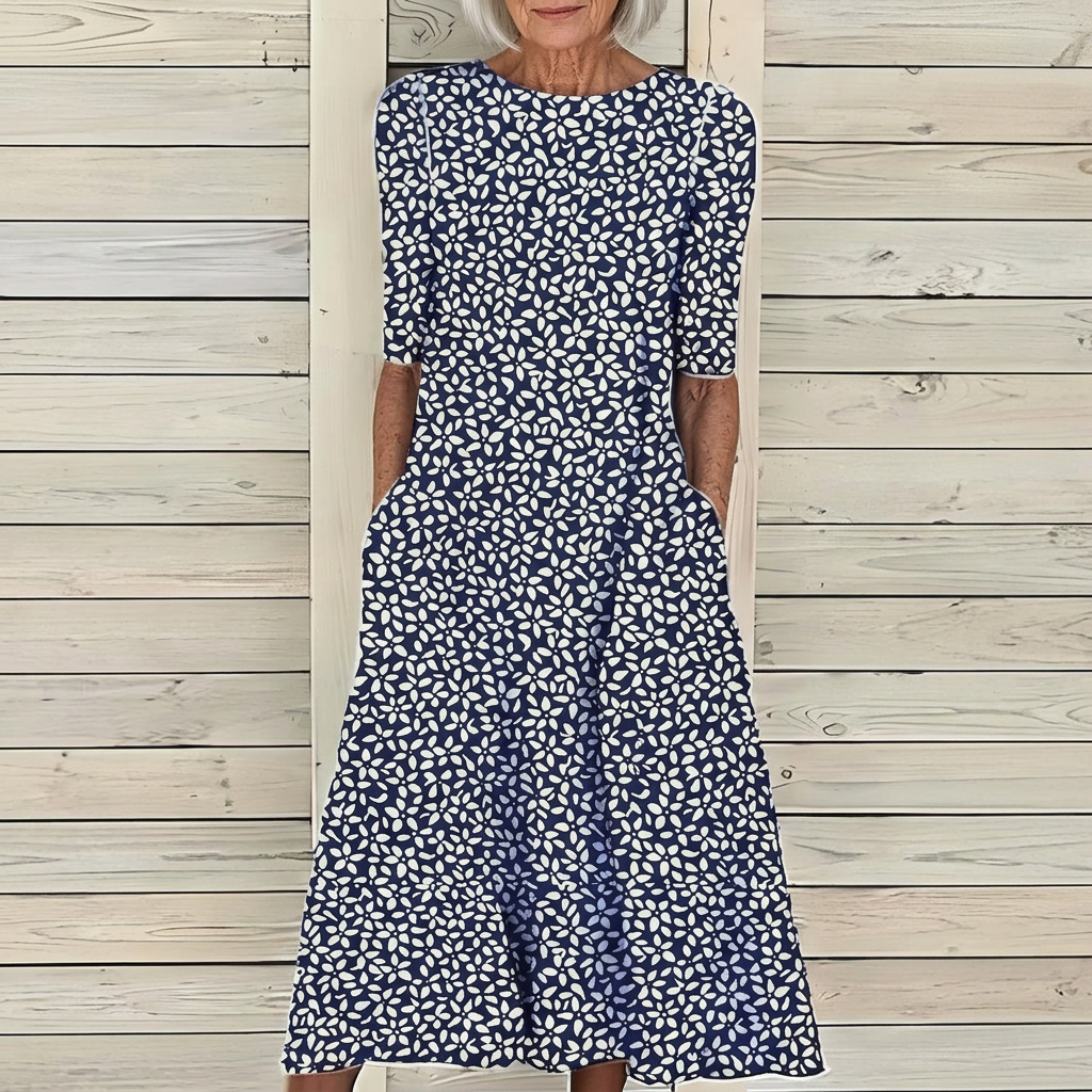 Marina | Vestido ligero de algodón con estampado floral