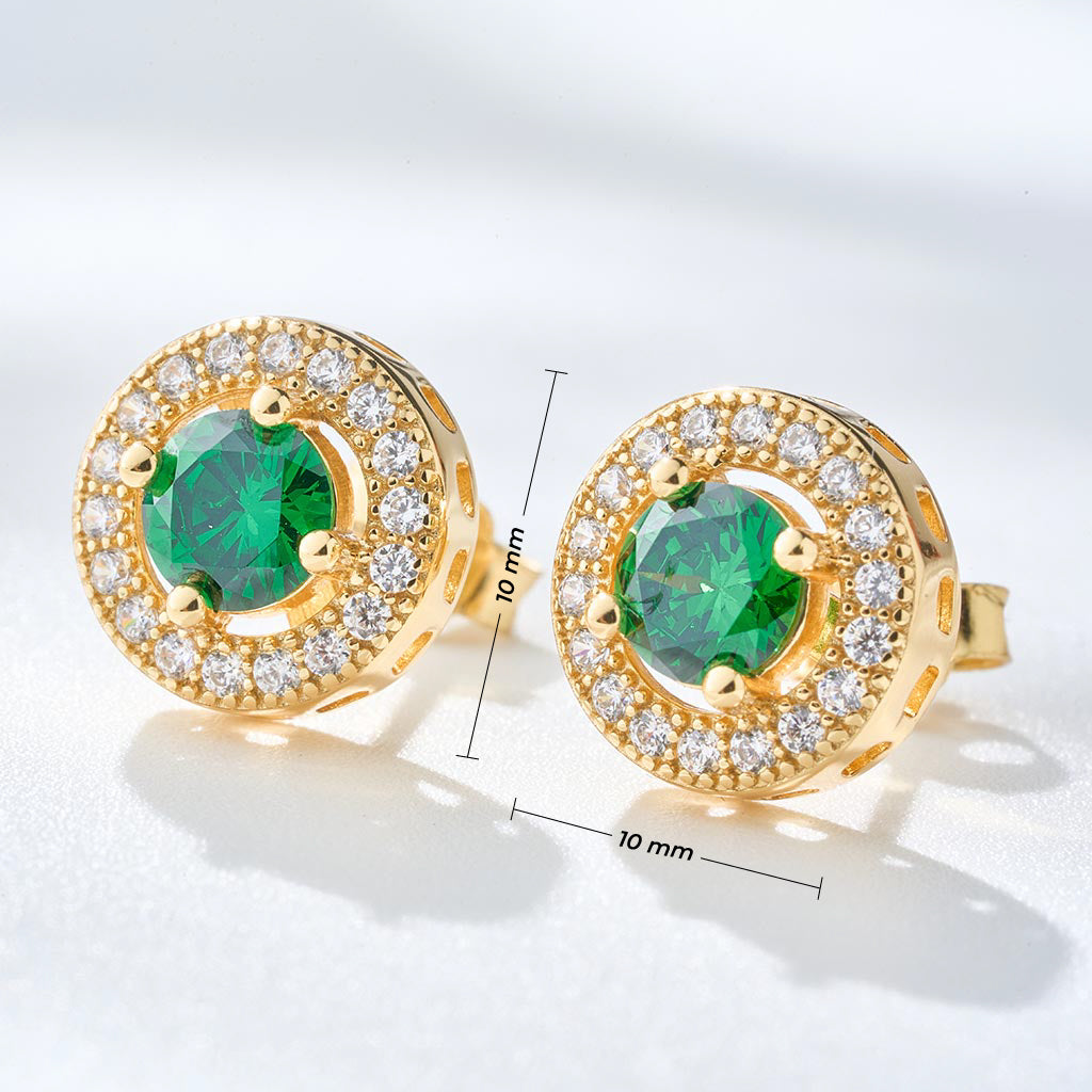 Aretes de Cristal Esmeralda Brillantes