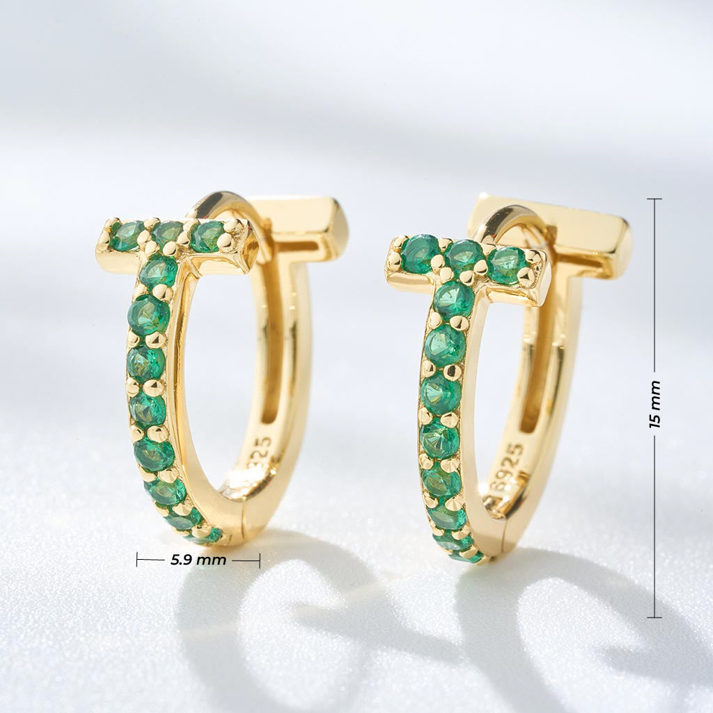 Aretes Gaby de Esmeralda – Brillantes y Elegantes