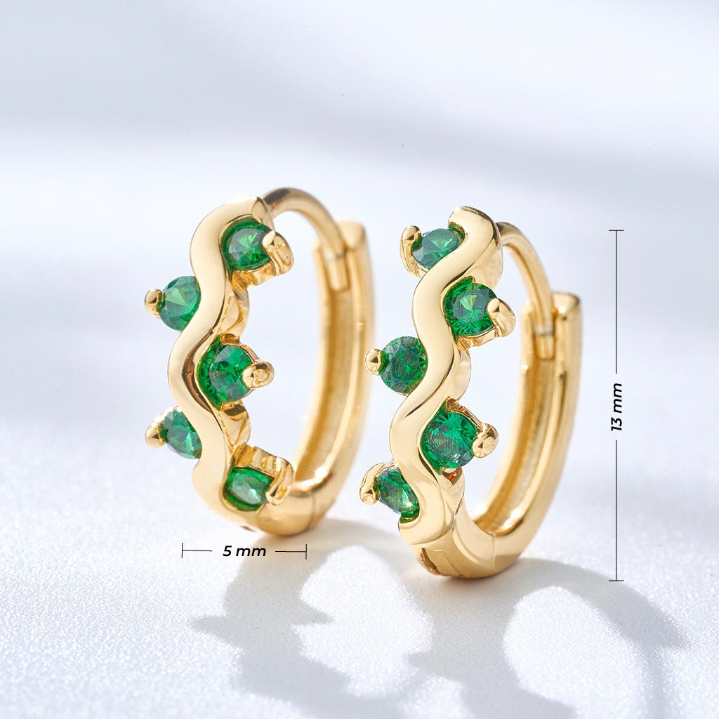 Aretes Esmeralda Lila - Brillantes y Elegantes