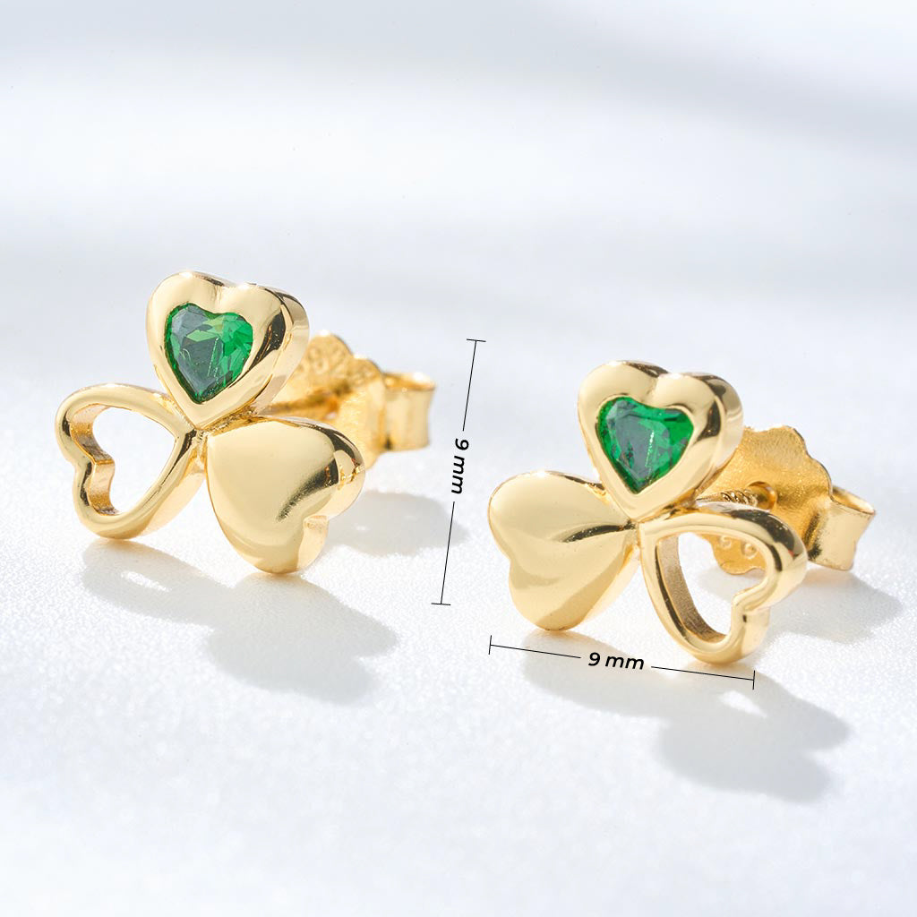 Aretes de Trébol Esmeralda Deslumbrantes