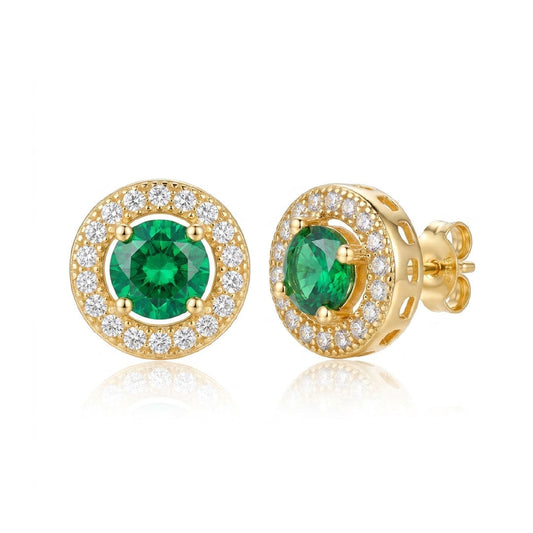 Aretes de Cristal Esmeralda Brillantes
