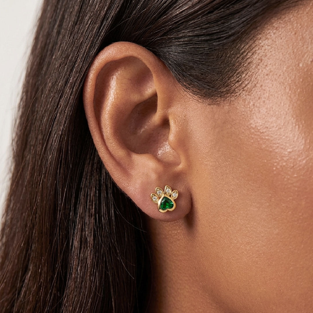Aretes Huellita de Esmeralda