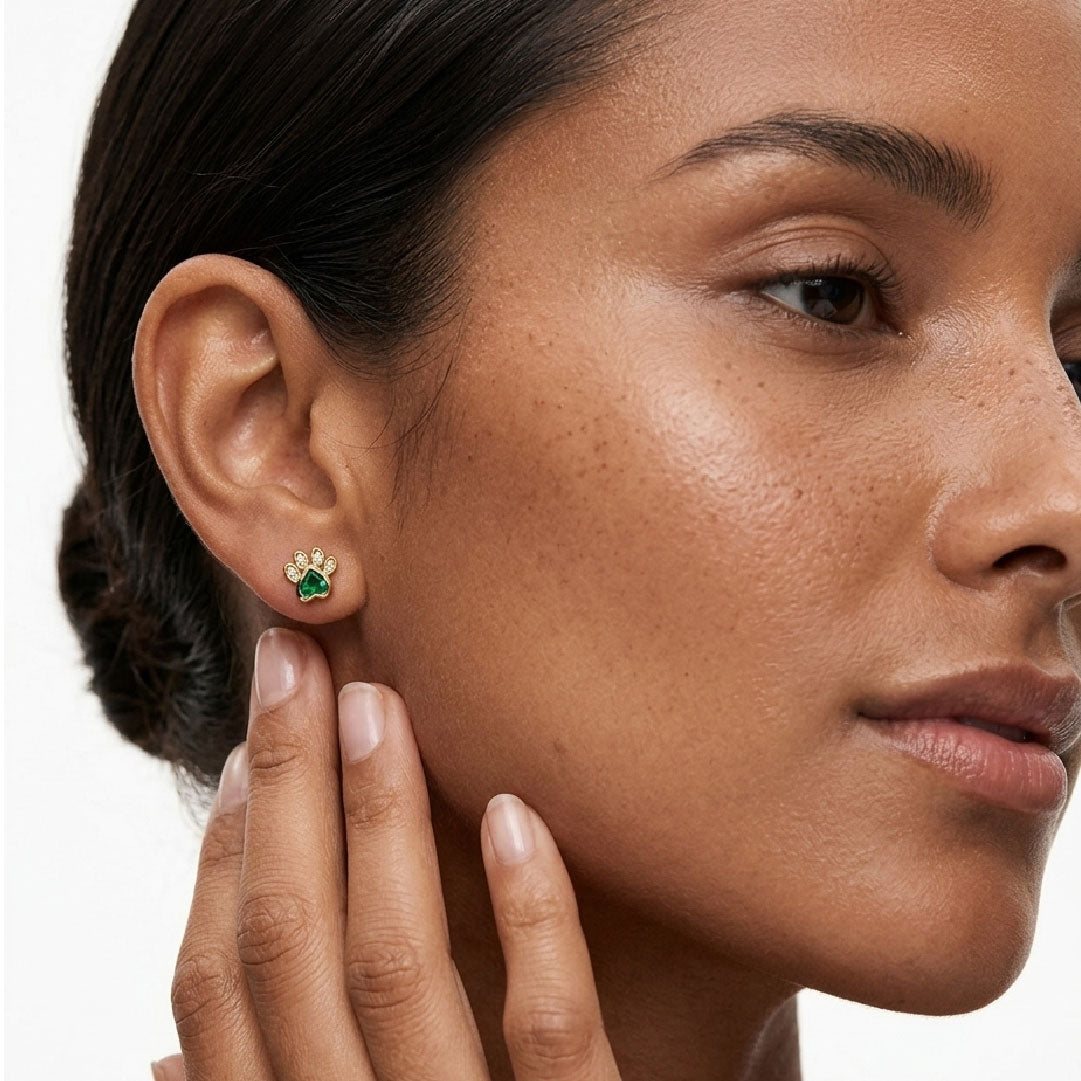Aretes Huellita de Esmeralda