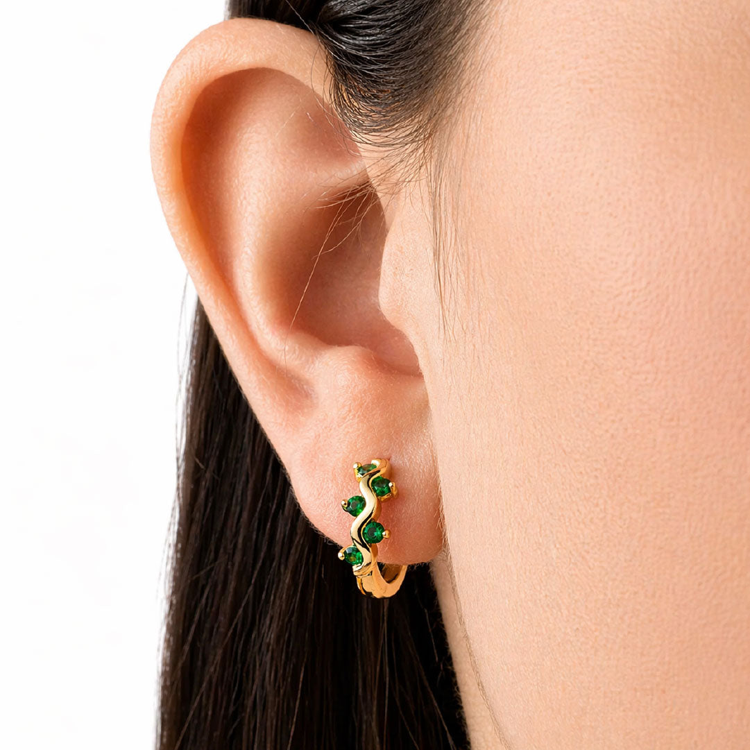 Aretes Esmeralda Lila - Brillantes y Elegantes
