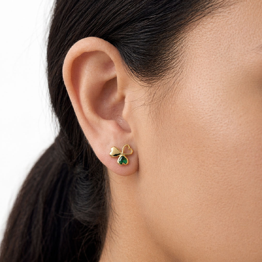 Aretes de Trébol Esmeralda Deslumbrantes