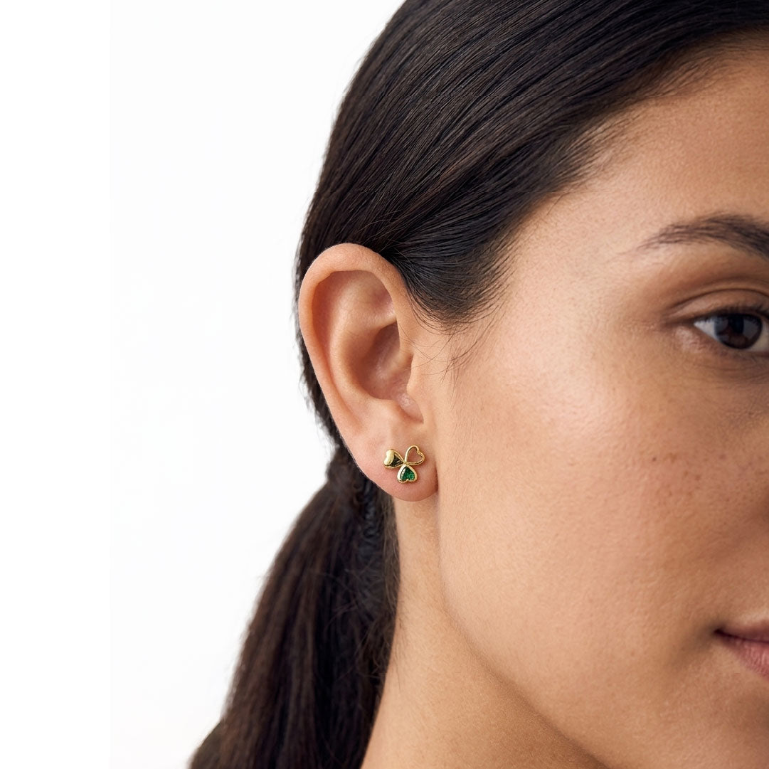 Aretes de Trébol Esmeralda Deslumbrantes