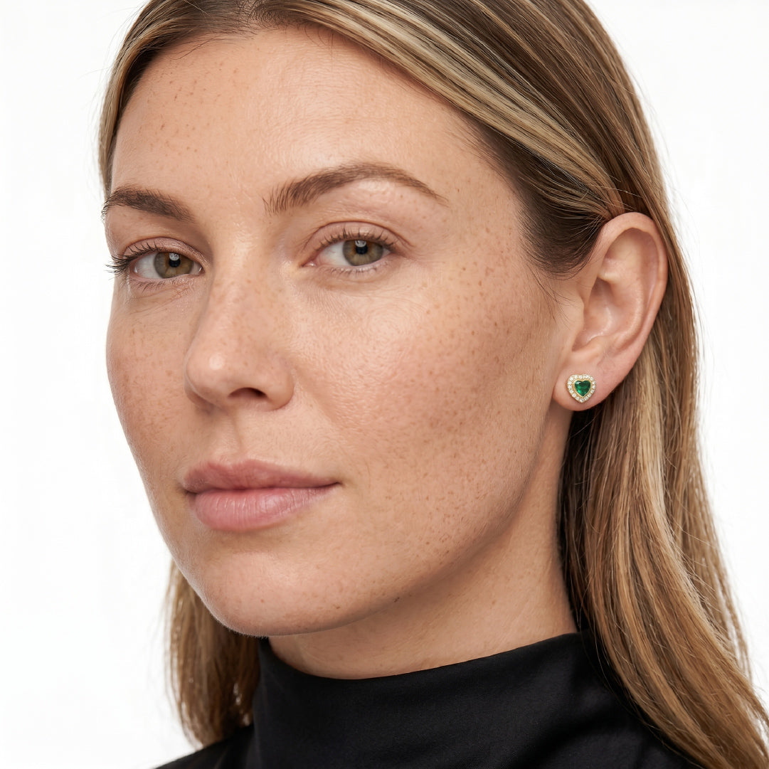 Aretes Aurora Esmeralda - Pendientes Deslumbrantes con Esmeralda