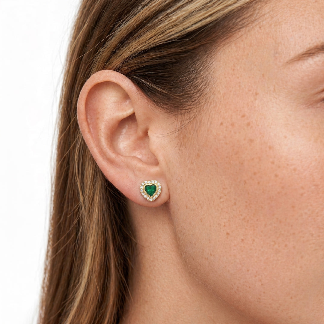 Aretes Aurora Esmeralda - Pendientes Deslumbrantes con Esmeralda