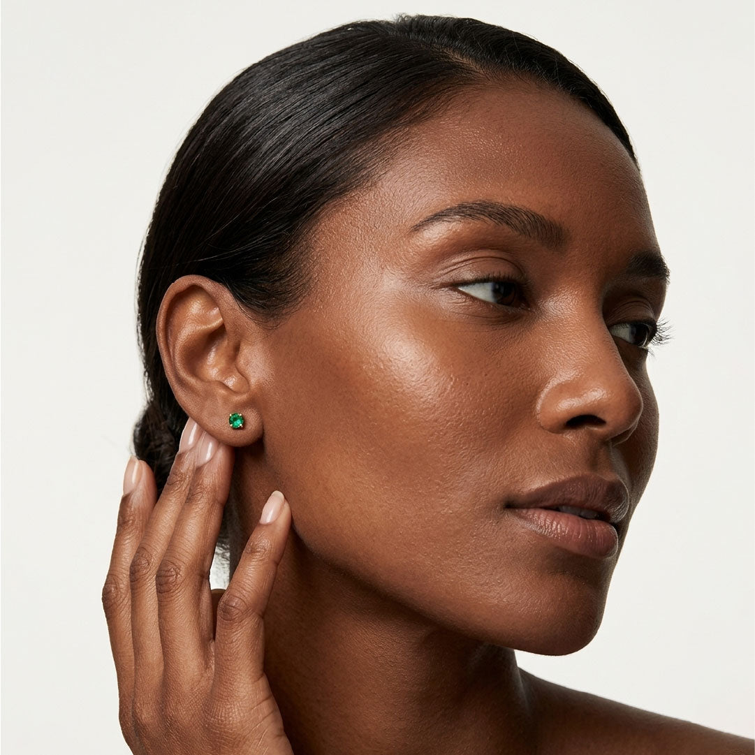 Par de Aretes Celeste y Esmeralda